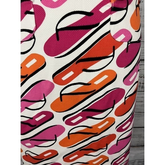 Grace Elements Skirt 8 Pink Orange Flip Flops Summer Beach Knee Modest Stretch - Picture 6 of 10